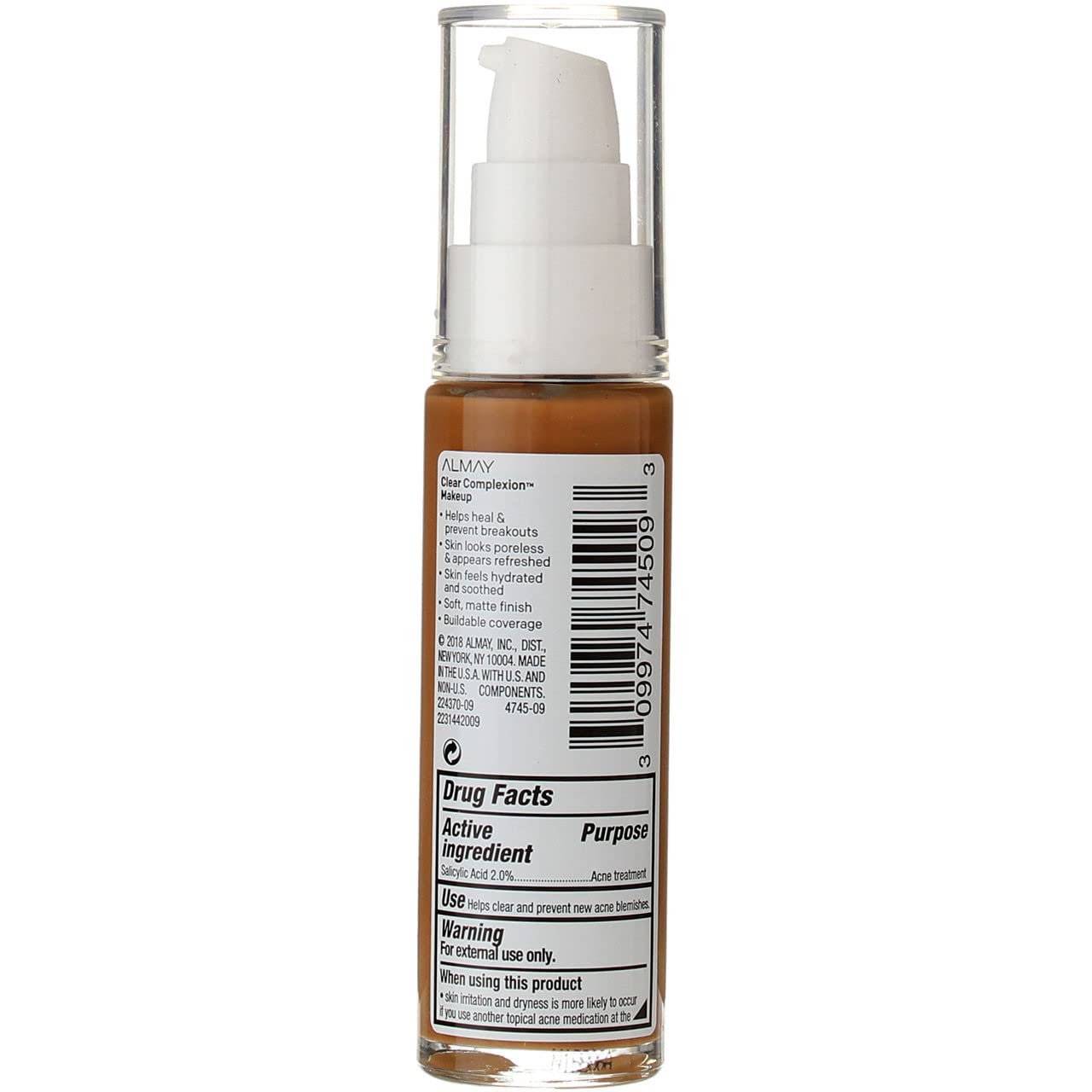 Almay Clear Complexion Make Myself Clear Foundation Makeup, Caramel 800, 1 fl oz - Charming Charlie
