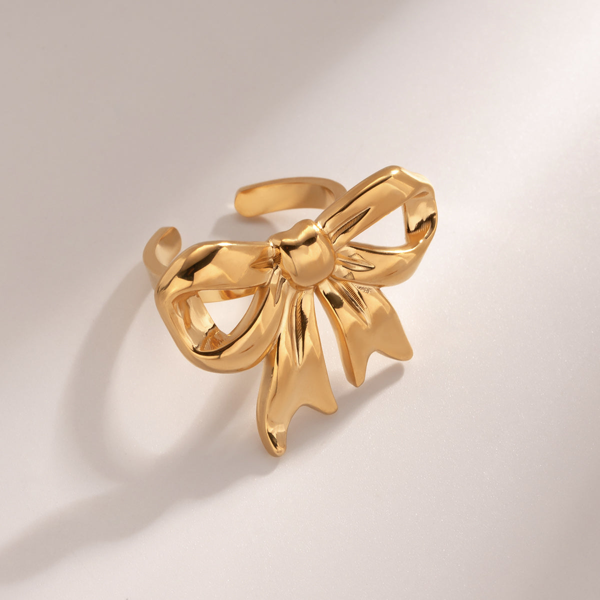 18K Gold-Plated Stainless Steel Bow Ring - Charming Charlie