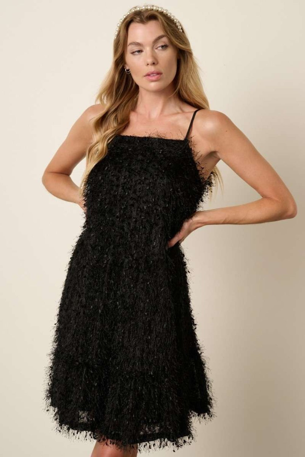 Mittoshop Feather Ruffle Hem Mini Cami Dress - Charming Charlie