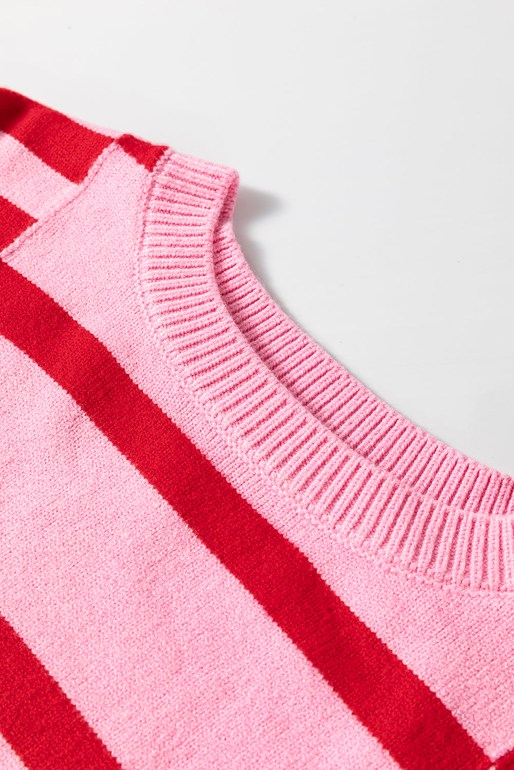 Striped Round Neck Dropped Shoulder Sweater - Charming Charlie