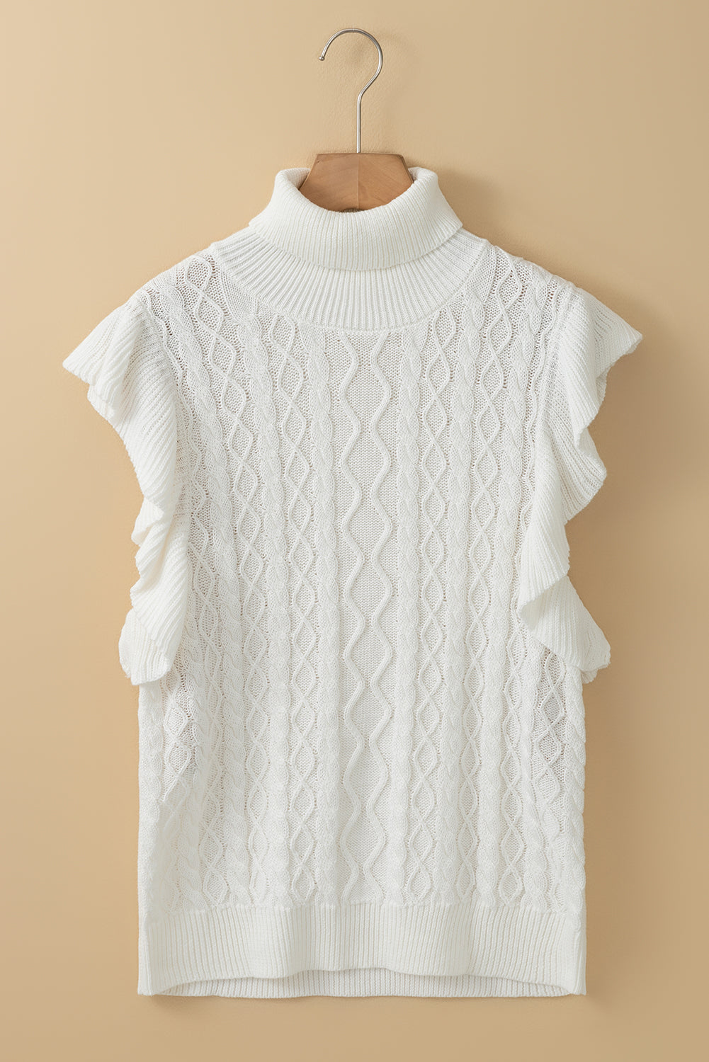 Cable-Knit Turtleneck Cap Sleeve Sweater - Charming Charlie