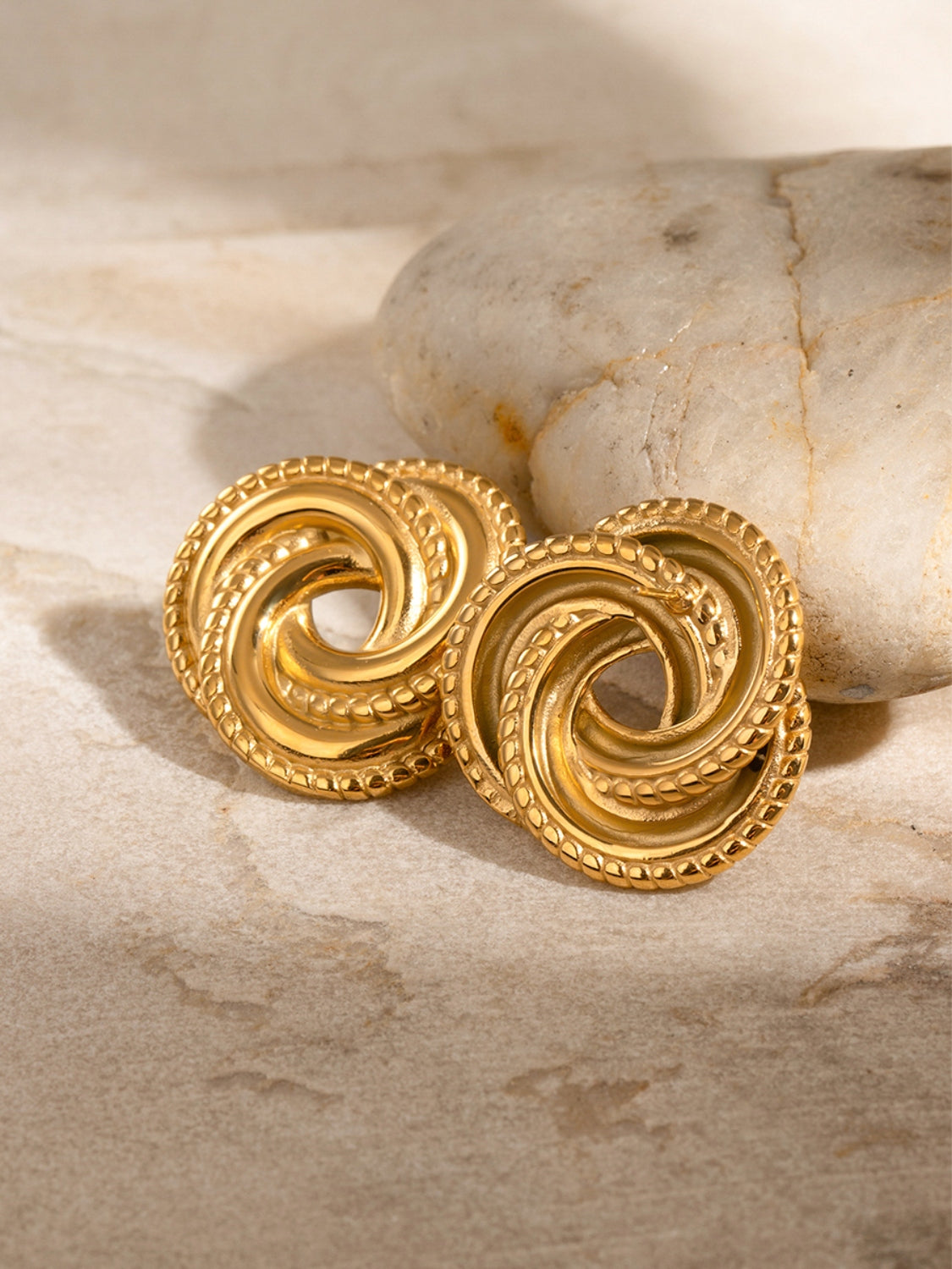 Stainless Steel Volution Stud Earrings - Charming Charlie