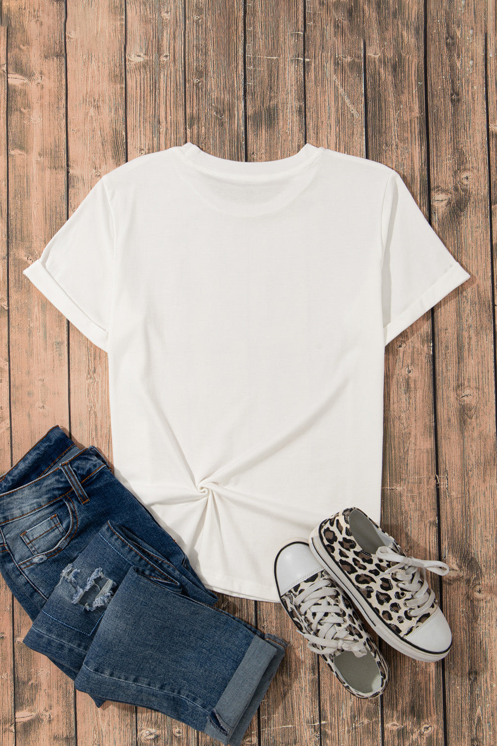 Rose Graphic Round Neck Short Sleeve T-Shirt - Charming Charlie