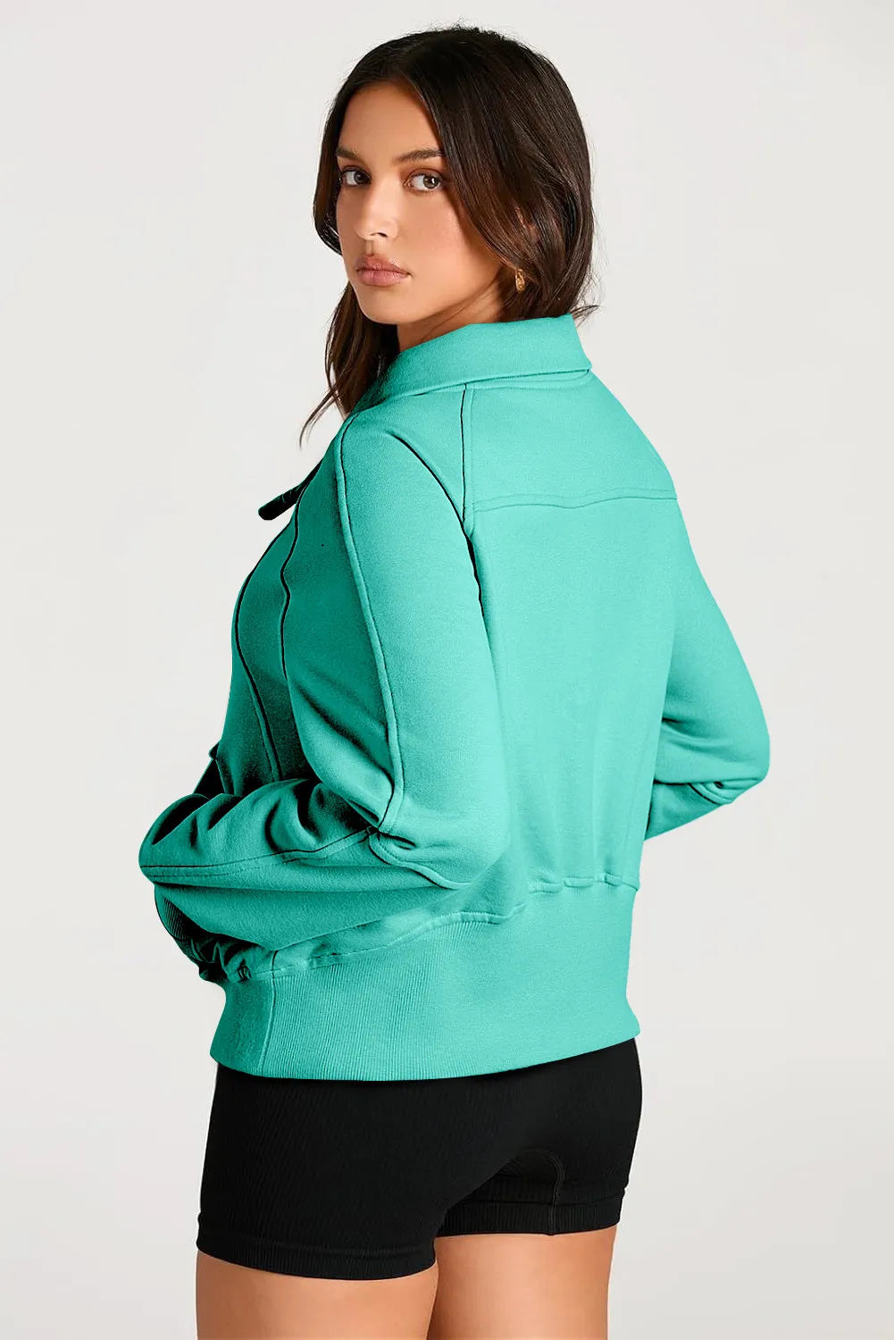 Half Zip Long Sleeve Sweatshirt - Charming Charlie