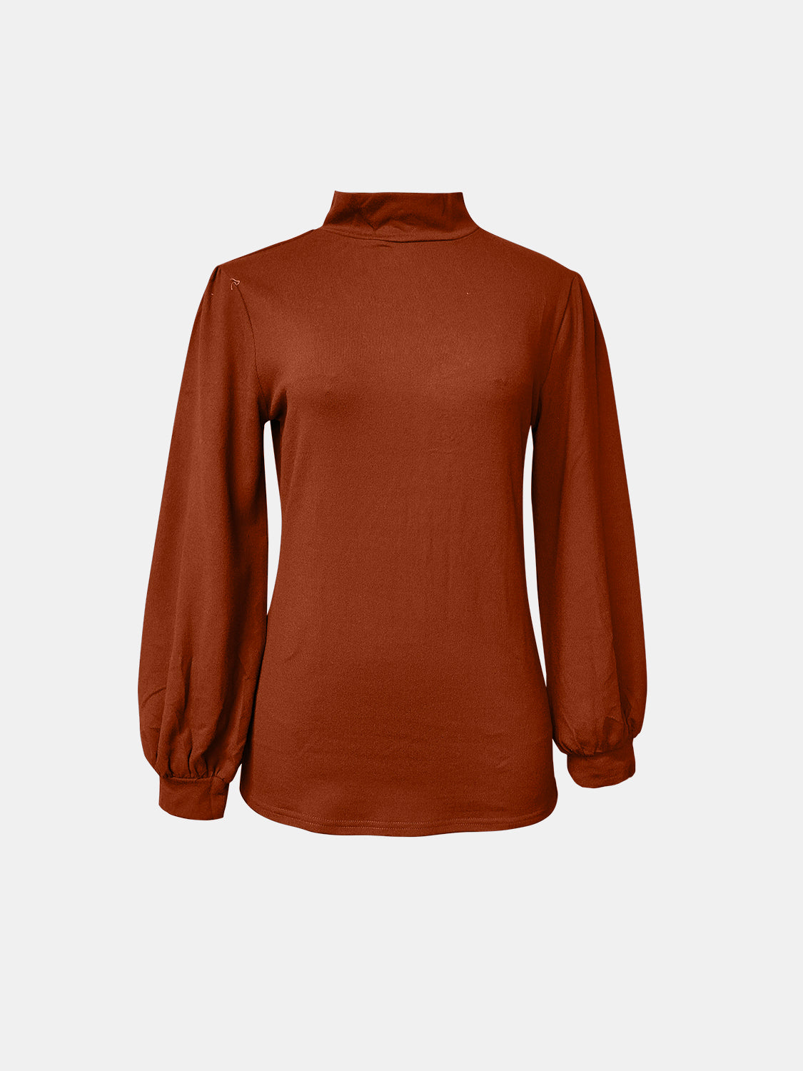 Full Size Mock Neck Long Sleeve T-Shirt - Charming Charlie
