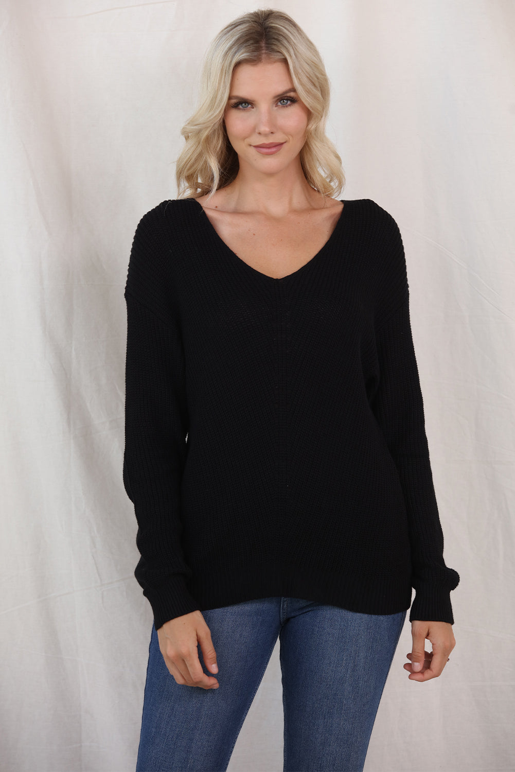 V-Neck Drop Shoulder Sweater - Charming Charlie