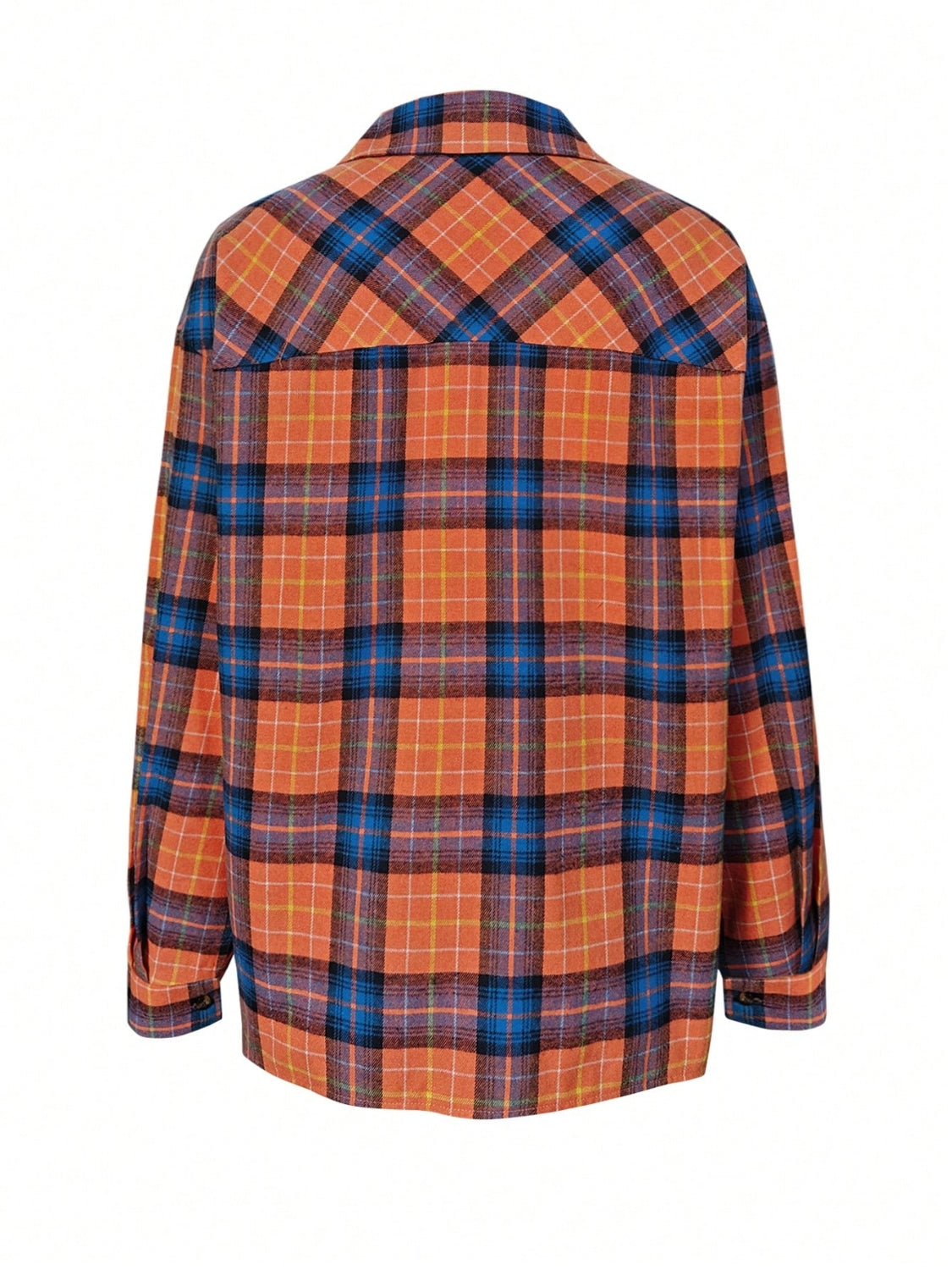 Plaid Collared Neck Long Sleeve Shirt - Charming Charlie