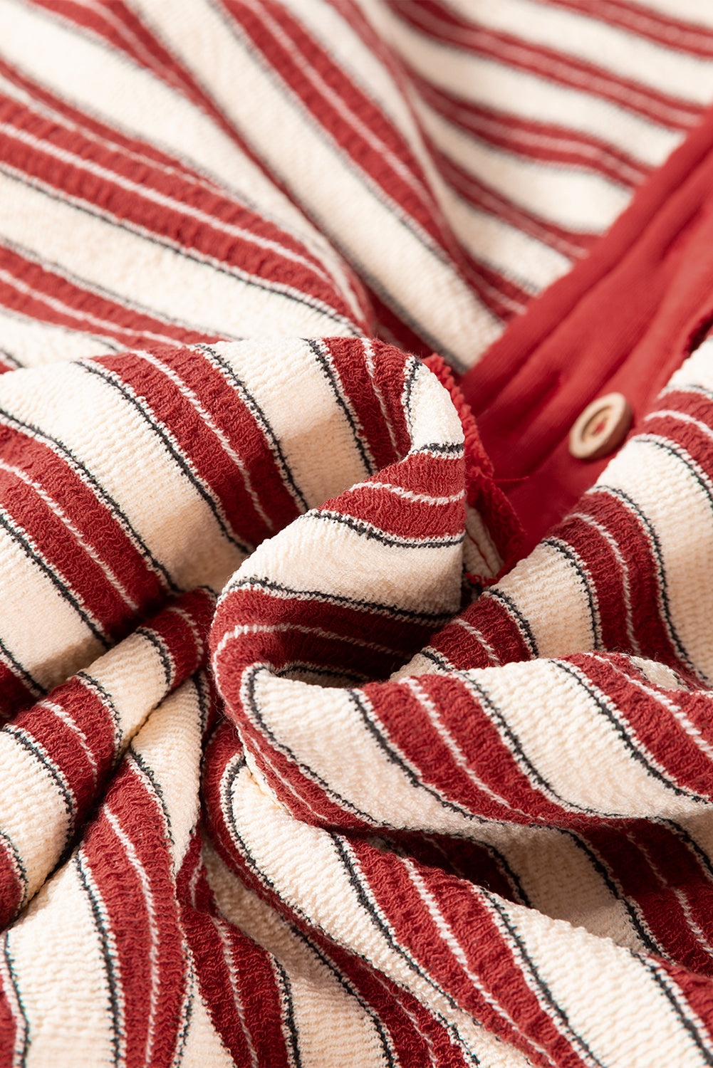 Stripe Johnny Collar Drop Shoulder Sweatshirt - Charming Charlie