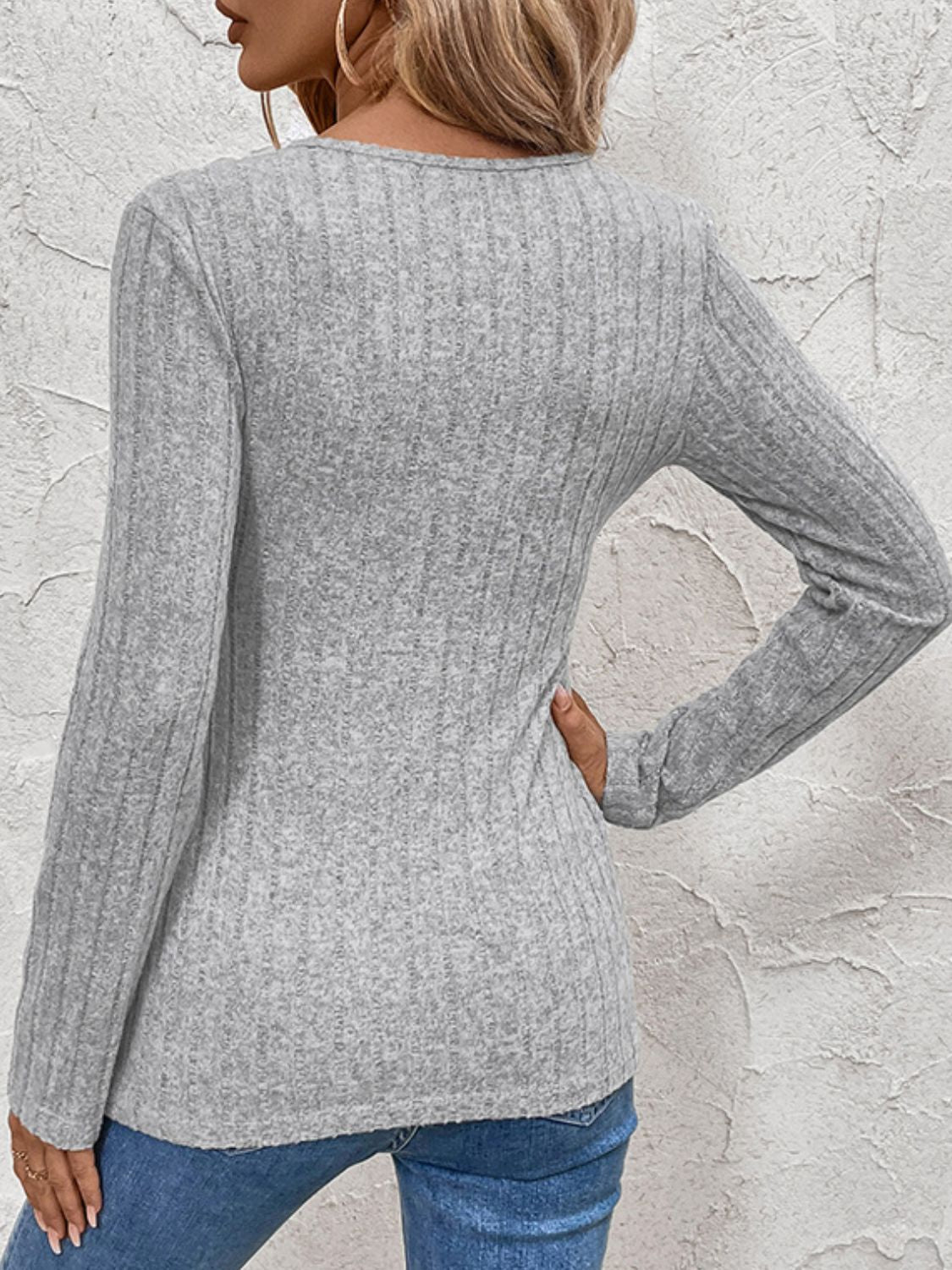 Perfee Surplice Long Sleeve T-Shirt - Charming Charlie