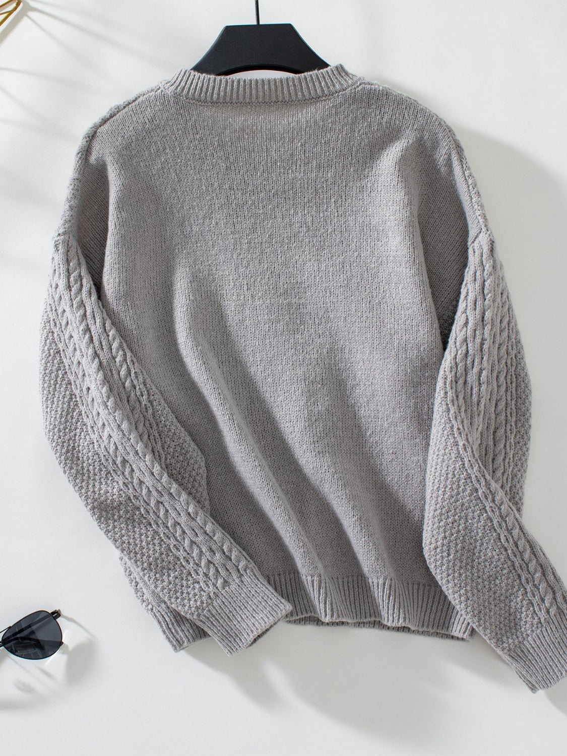 Cable-Knit Round Neck Button Up Cardigan - Charming Charlie