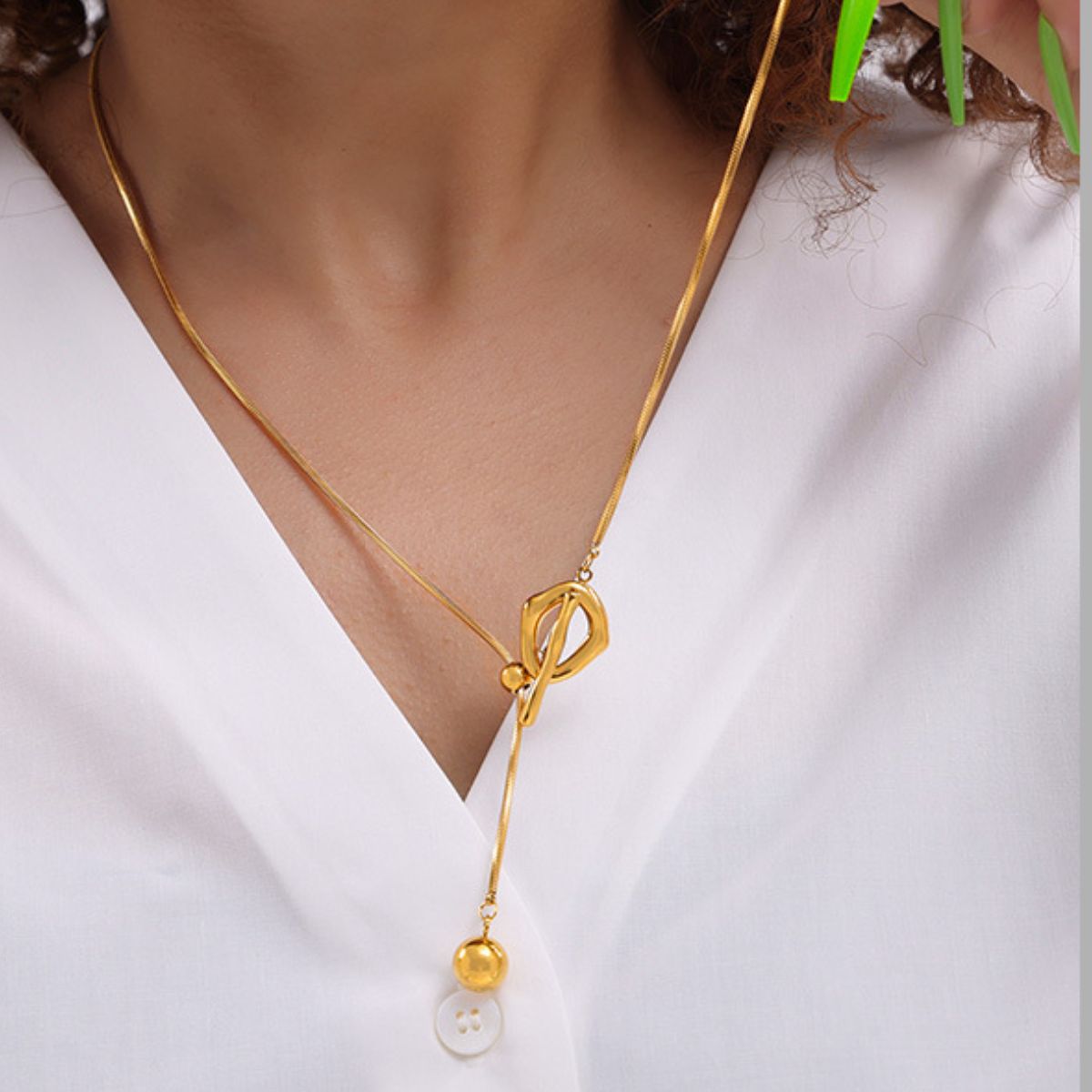 Stainless Steel Bead Necklace - Charming Charlie