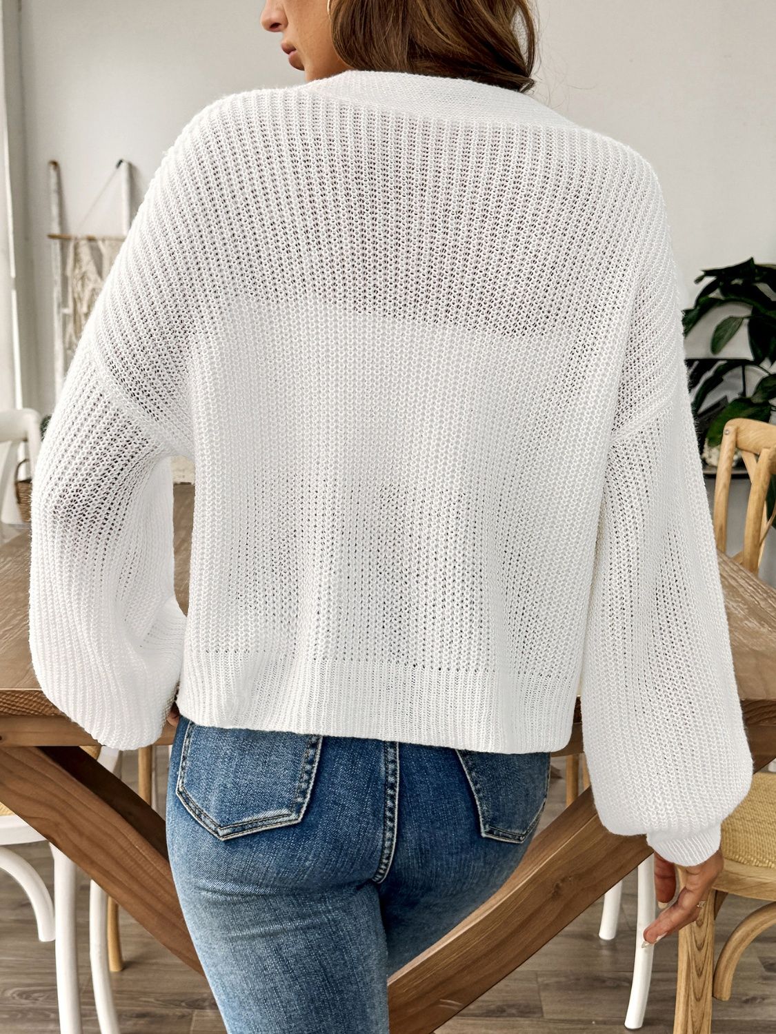 V-Neck Button Up Long Sleeve Cardigan - Charming Charlie