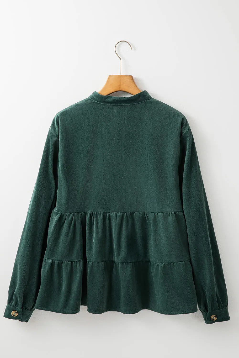 Peplum Round Neck Long Sleeve Shirt - Charming Charlie