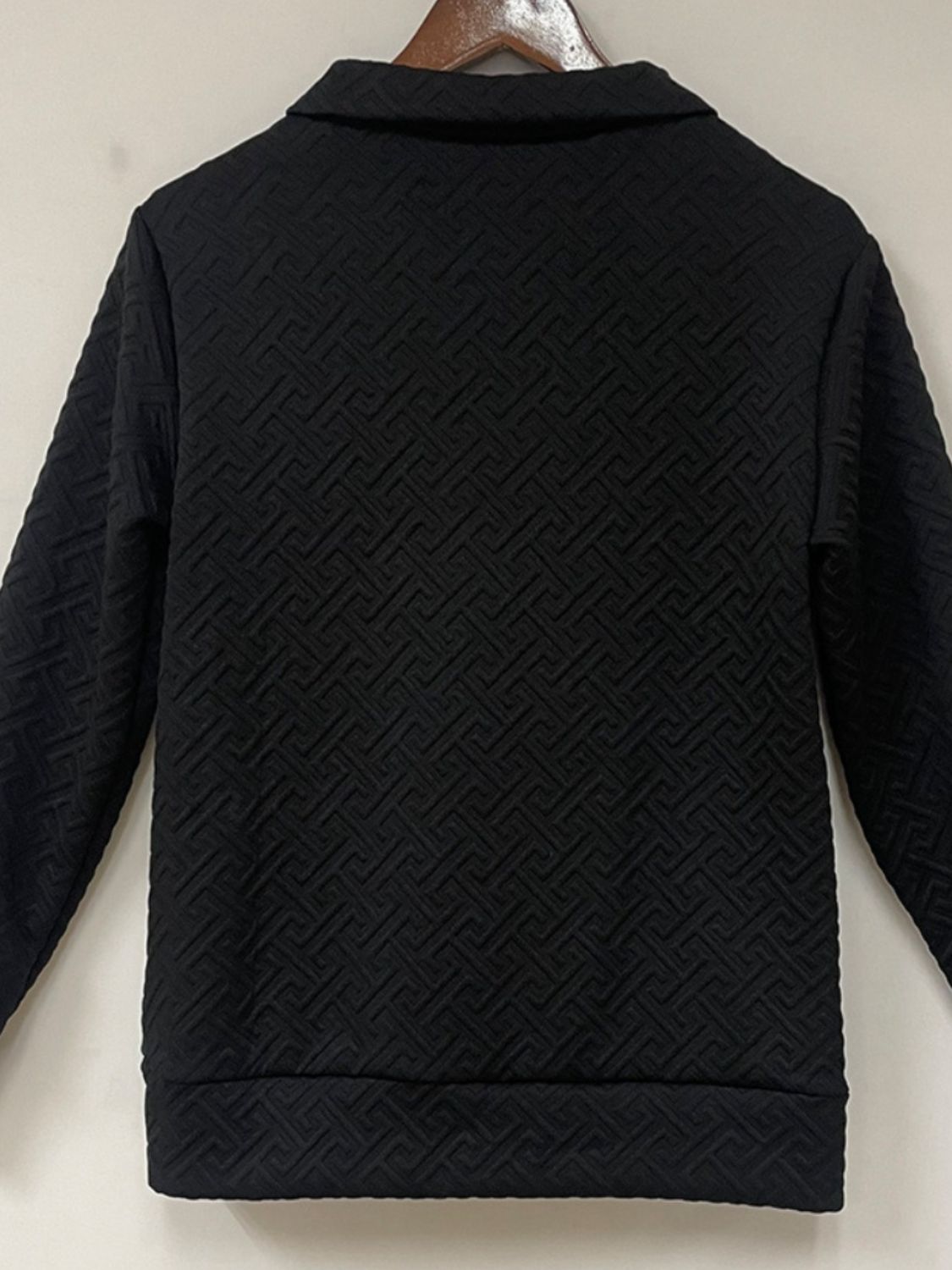 Textured Dropped Shoulder Long Sleeve Sweatshirt - Charming Charlie