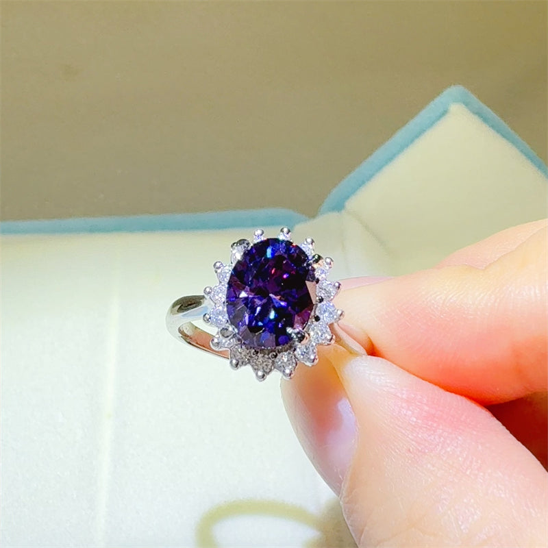 2 Carat 925 Sterling Silver Oval Moissanite Ring - Charming Charlie