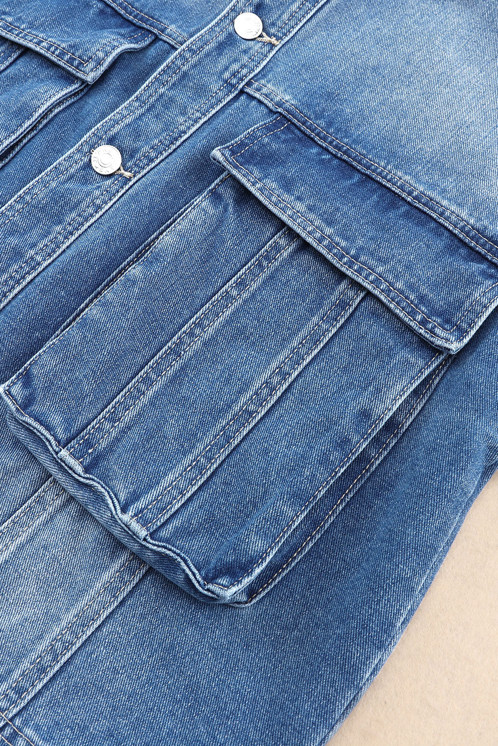 Collared Neck Button Up Denim Jacket - Charming Charlie