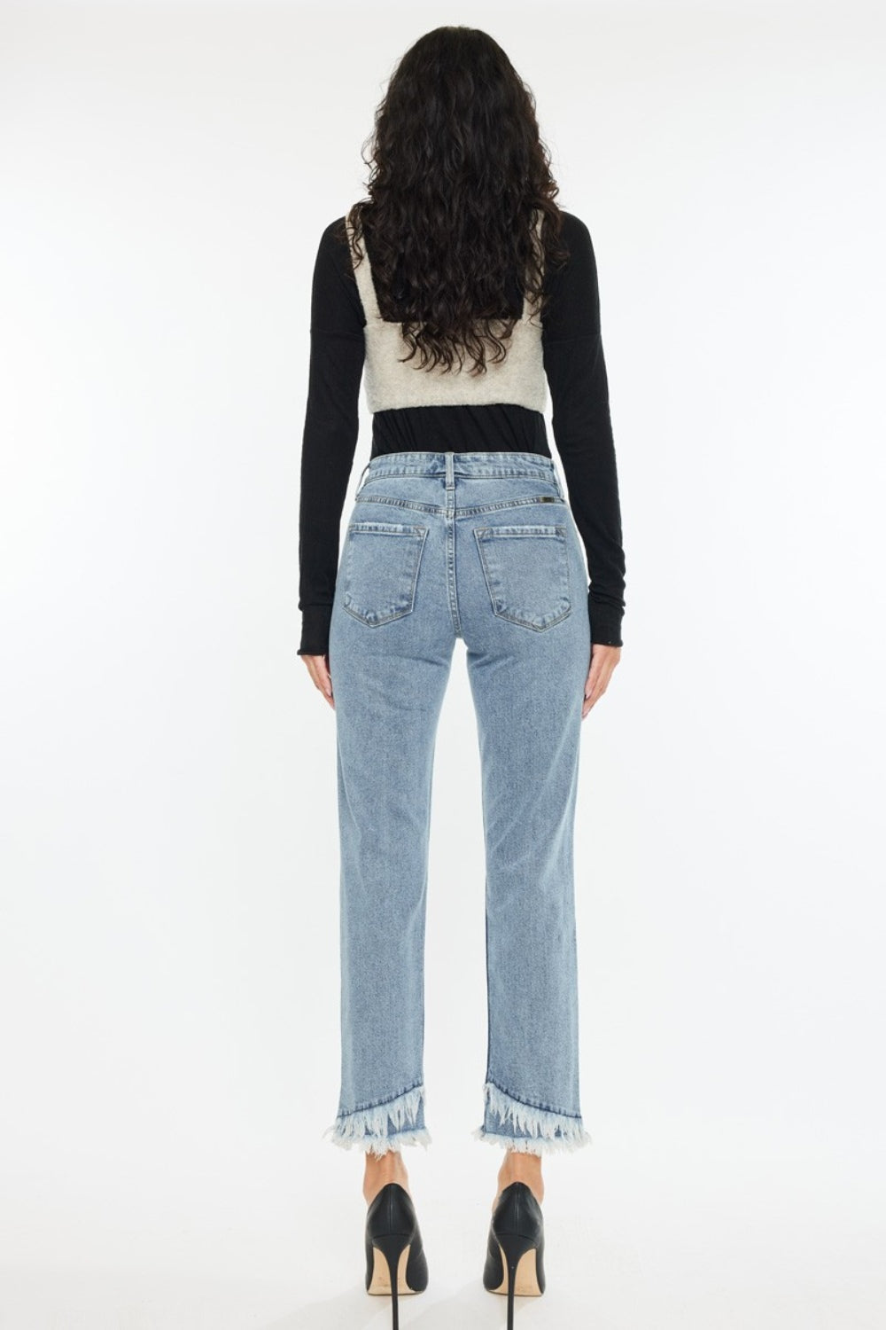 Kancan Raw Hem High Rise Straight Jeans - Charming Charlie
