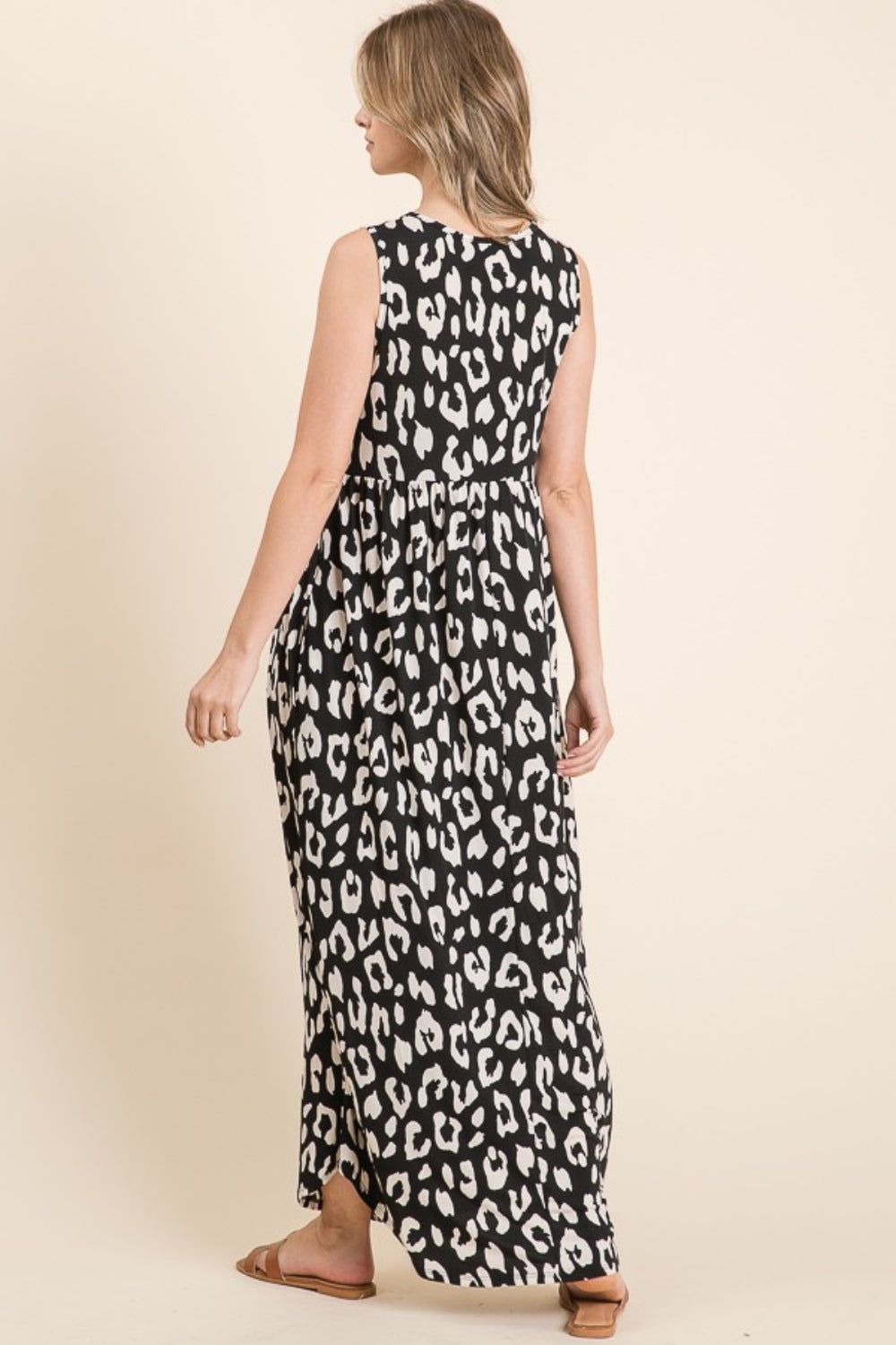 BOMBOM Leopard Maxi Dress with Pockets - Charming Charlie
