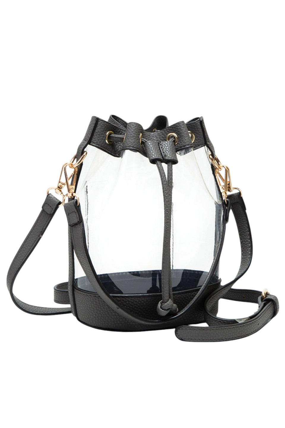 Gray Clear Crossbody Stadium Bucket Bag offers a sleek, transparent design ideal for stadium events and venues with clear bag policies. Its bucket shape provides ample space for essentials while maintaining a compact profile. The adjustable crossbody strap ensures comfortable, hands-free carrying, making it a practical choice for active outings. Crafted for durability and easy visibility, this bag combines functionality with compliance, perfect for those seeking convenience without sacrificing style.