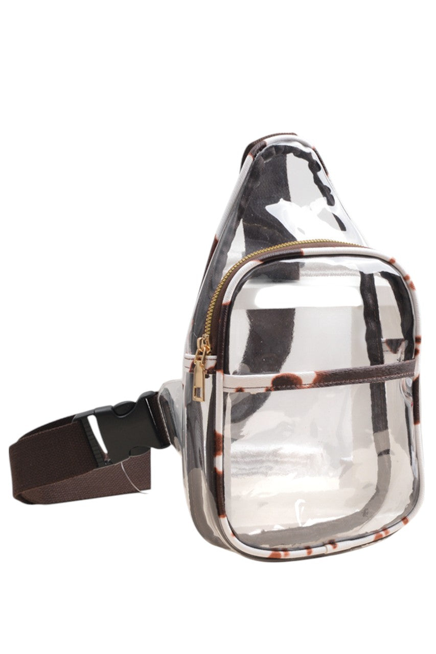 Clear Stadium Concert Sling Bag is expertly crafted to comply with venue security policies, featuring a fully transparent design for effortless inspection. Its compact size and adjustable sling strap provide comfortable, hands-free convenience, perfect for carrying essentials during concerts or sporting events. Made from durable materials, this bag ensures both security and practicality without compromising style.