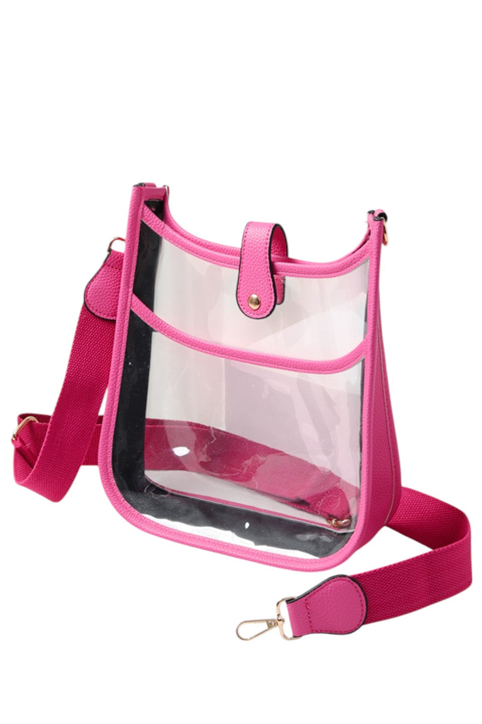 Clear Stadium Crossbody Bag offers a practical solution for carrying essentials while complying with stadium security policies. Crafted from transparent materials, it allows for quick inspection without sacrificing style. Its compact design and adjustable strap provide comfortable, hands-free convenience, making it ideal for sports events, concerts, and other venues requiring clear bags. Durable and easy to clean, this crossbody bag combines functionality with compliance for a seamless event experience.