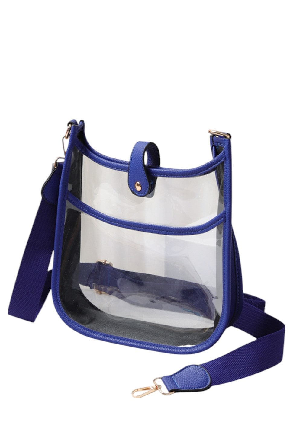 Clear Stadium Crossbody Bag offers a practical solution for carrying essentials while complying with stadium security policies. Crafted from transparent materials, it allows for quick inspection without sacrificing style. Its compact design and adjustable strap provide comfortable, hands-free convenience, making it ideal for sports events, concerts, and other venues requiring clear bags. Durable and easy to clean, this crossbody bag combines functionality with compliance for a seamless event experience.