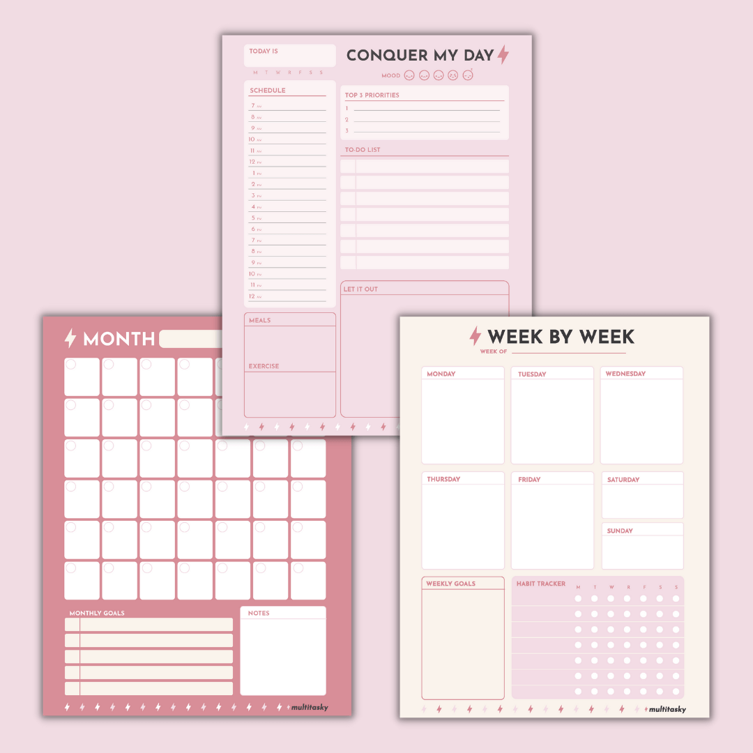A5 Planner Refills, Day Planner Refills, Loose Leaf, 6-month - Multitasky