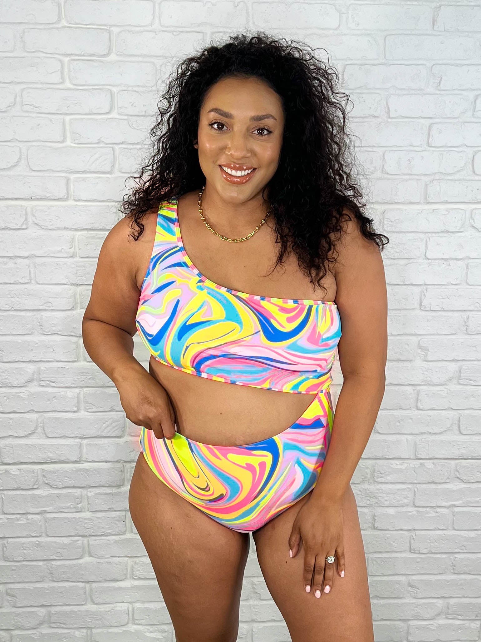 Corfu Marble Cutout Swimsuit - Charming Charlie