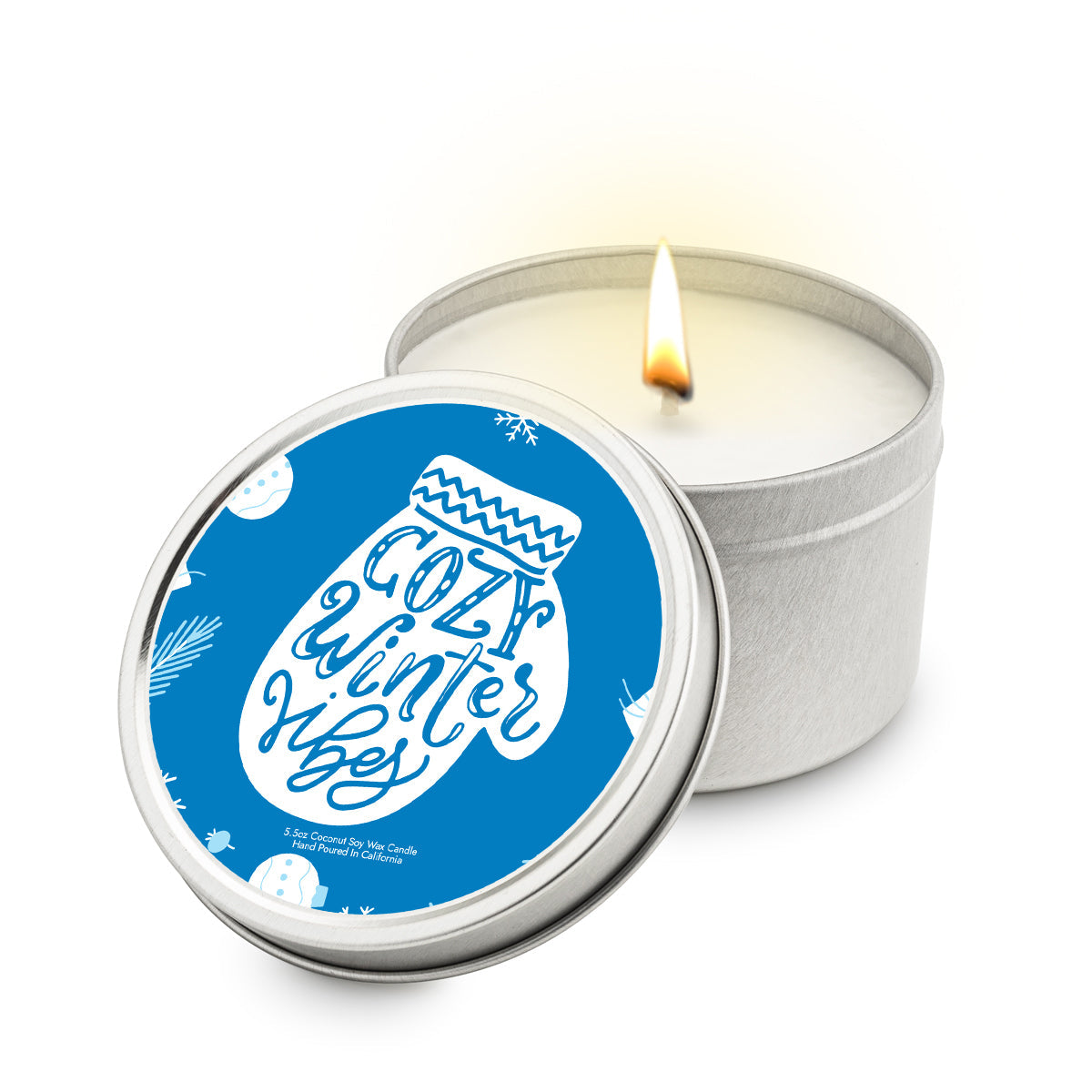 Cozy Winter Vibes 5.5 oz Soy Blend Travel Candle Tin - Charming Charlie
