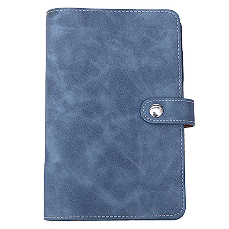 A6 navy blue vegan leather notebook, Multitasky Cute Faux Leather Journal Pocket Personal Organizer, Loose Leaf Notebook, A5 Notebook, Aesthetic Notebook, Daily Planner, Cute Journal for Women, Dot Grid Notebook, Organizer Notebook for Work