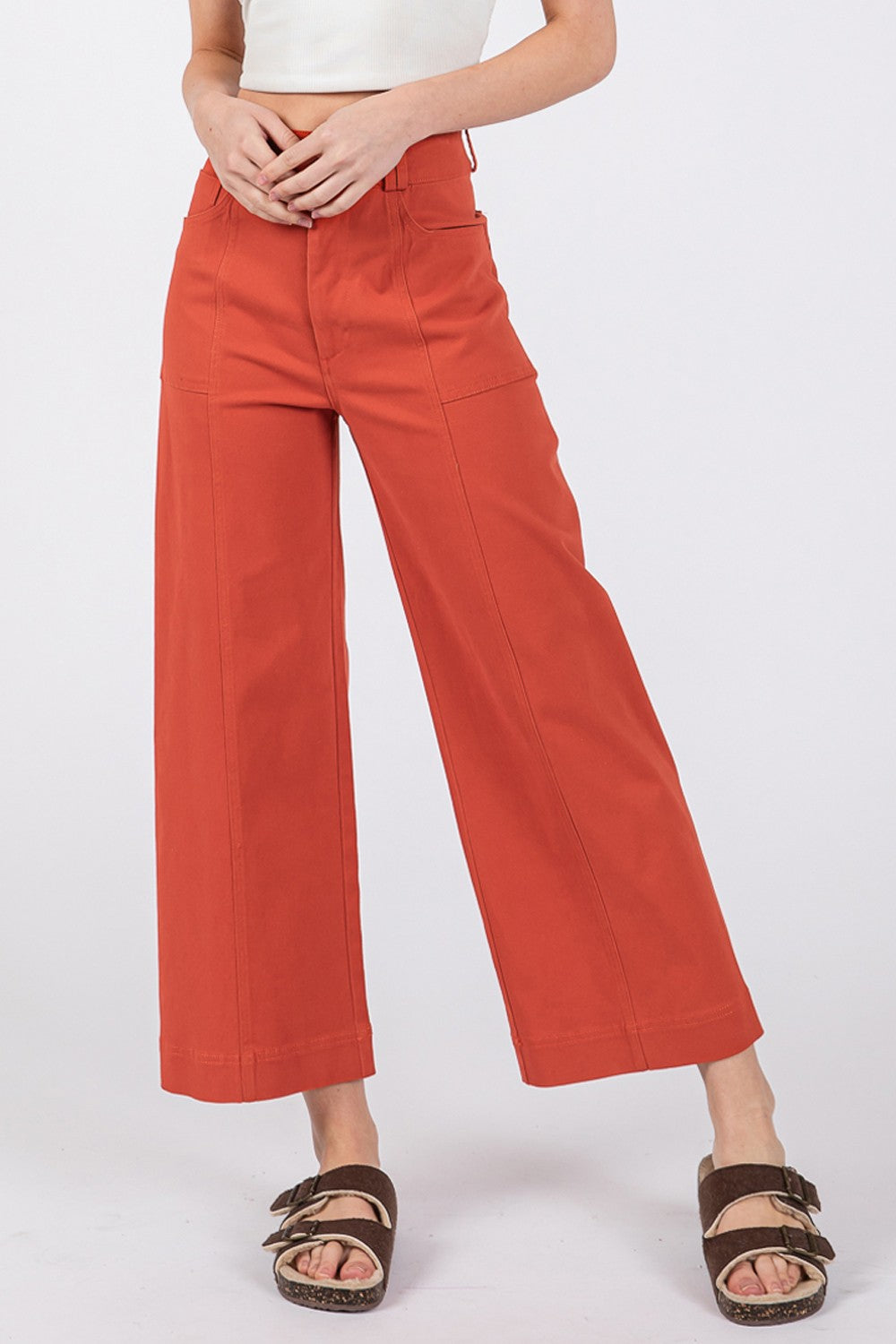 SAGE + FIG Wide Leg Cropped Pants - Charming Charlie