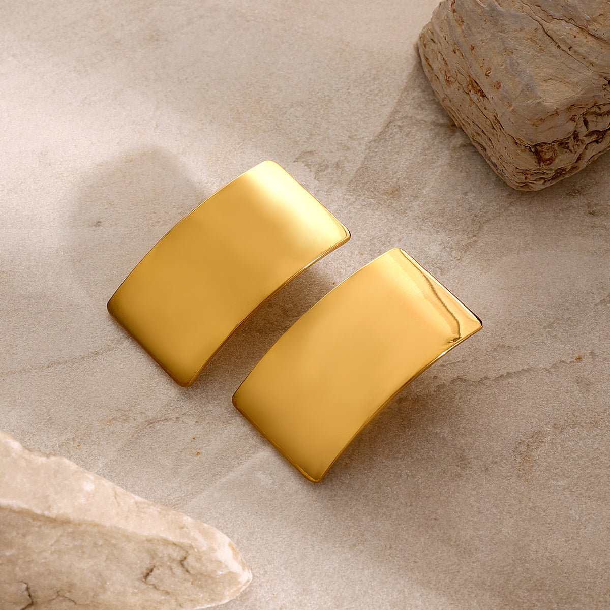 Stainless Steel Rectangle Earring - Charming Charlie