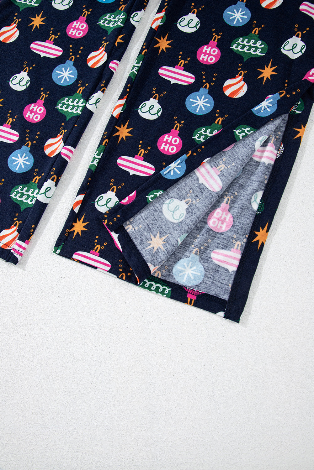 Christmas Lights Print Collared Neck Top and Pants Set - Charming Charlie