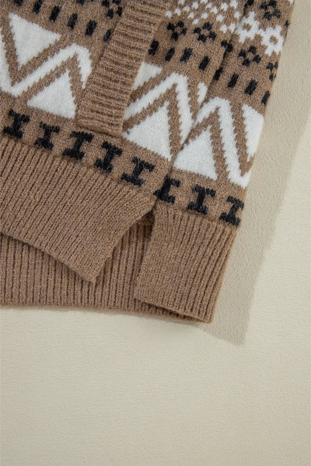Zip Up Long Sleeve Geometric Cardigan - Charming Charlie