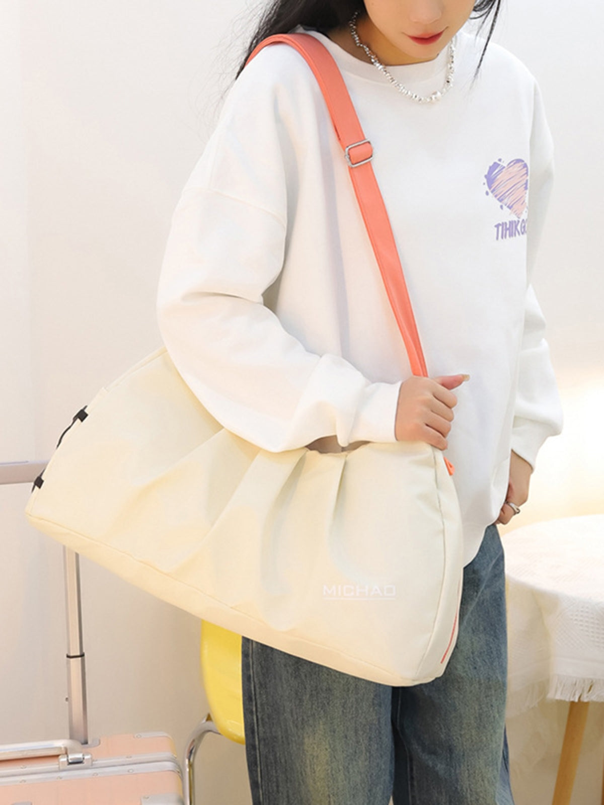 Oxford Cloth Adjustable Strap Large Capacity Crossbody Bag - Charming Charlie