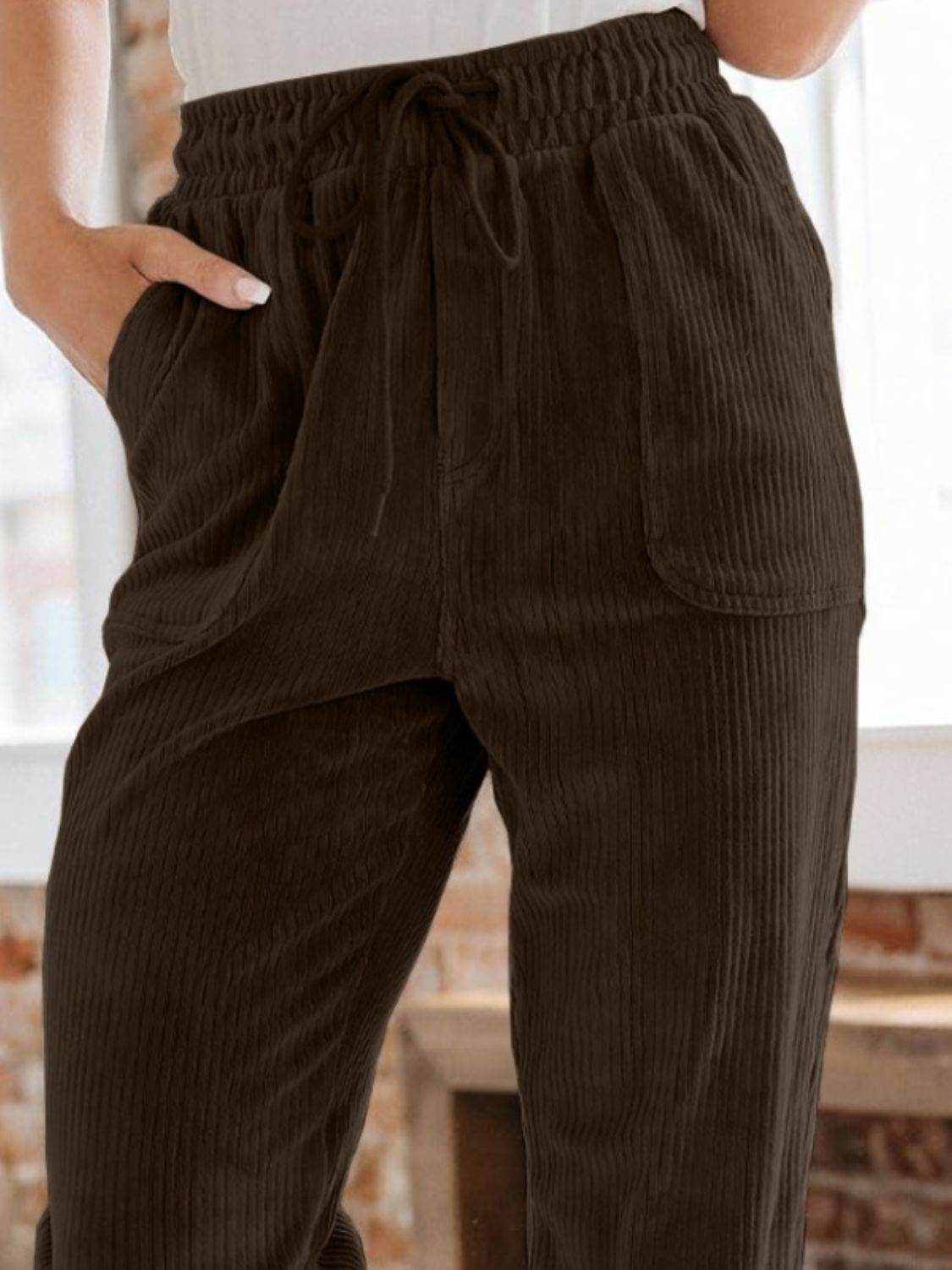 Drawstring Pants with Pockets - Charming Charlie