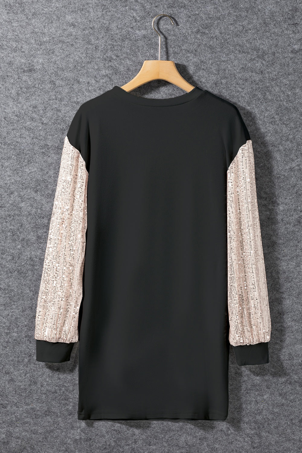 Sequin Round Neck Long Sleeve Dress - Charming Charlie