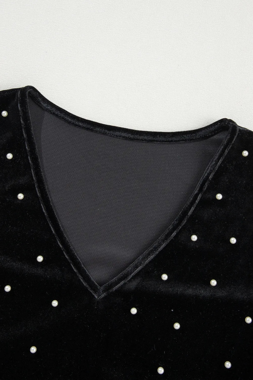 Pearl Detail V-Neck Long Sleeve Bodysuit - Charming Charlie