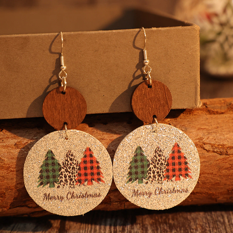 PU Leather Christmas Tree Earrings - Charming Charlie