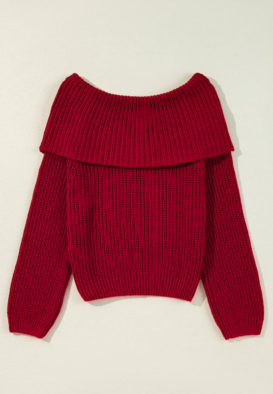 Off-Shoulder Long Sleeve Sweater - Charming Charlie