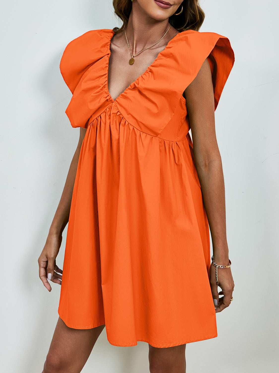 V-Neck Cap Sleeve Mini Dress - Charming Charlie