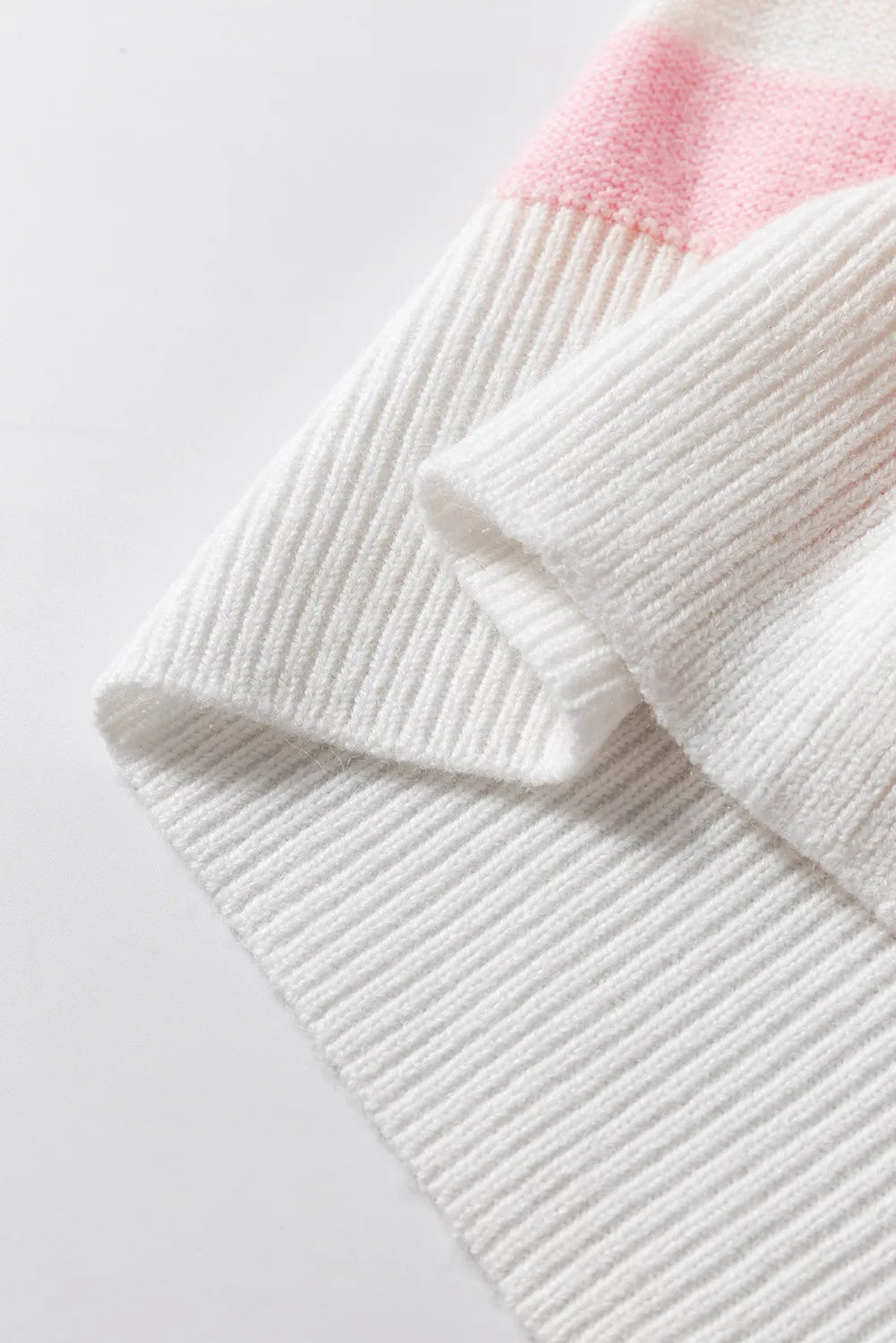 Exposed Seam Striped Round Neck Long Sleeve Sweater - Charming Charlie