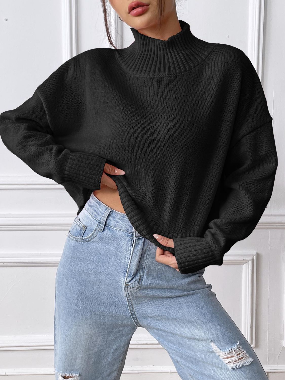 Turtleneck Long Sleeve Sweater - Charming Charlie