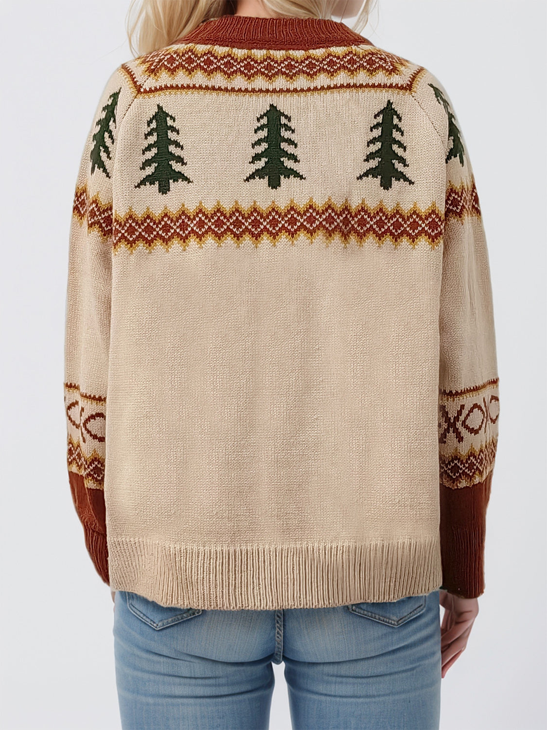 Graphic Round Neck Long Sleeve Sweater - Charming Charlie