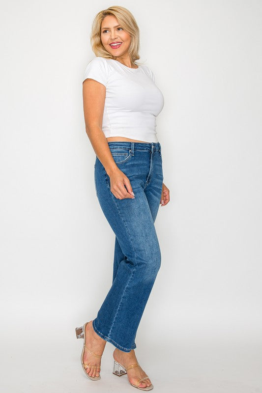 bytos Full Size Cat's Whiskers Mid Rise Ankle Jeans - Charming Charlie