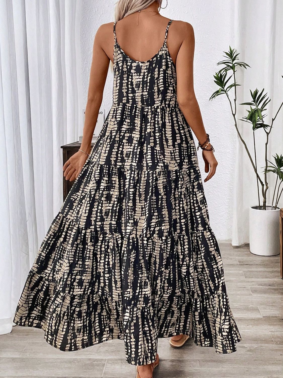 Printed Scoop Neck Maxi Cami Dress - Charming Charlie