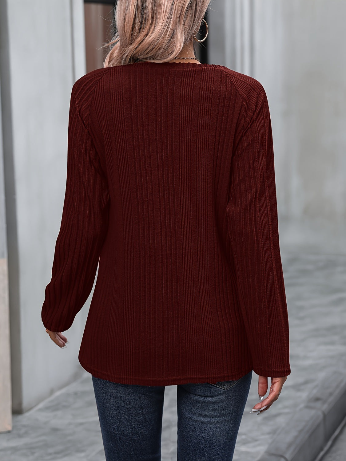 Round Neck Long Sleeve T-Shirt - Charming Charlie