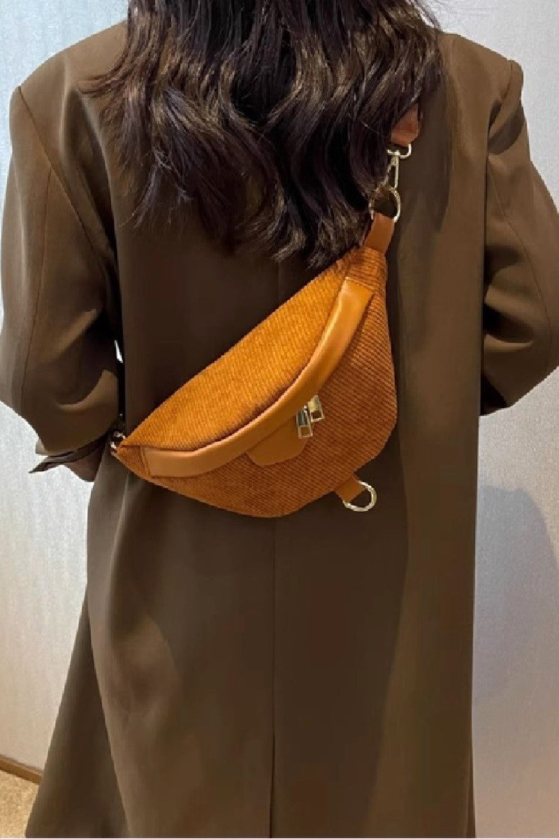 Zenana Corduroy Crossbody Bag with Removable Strap - Charming Charlie
