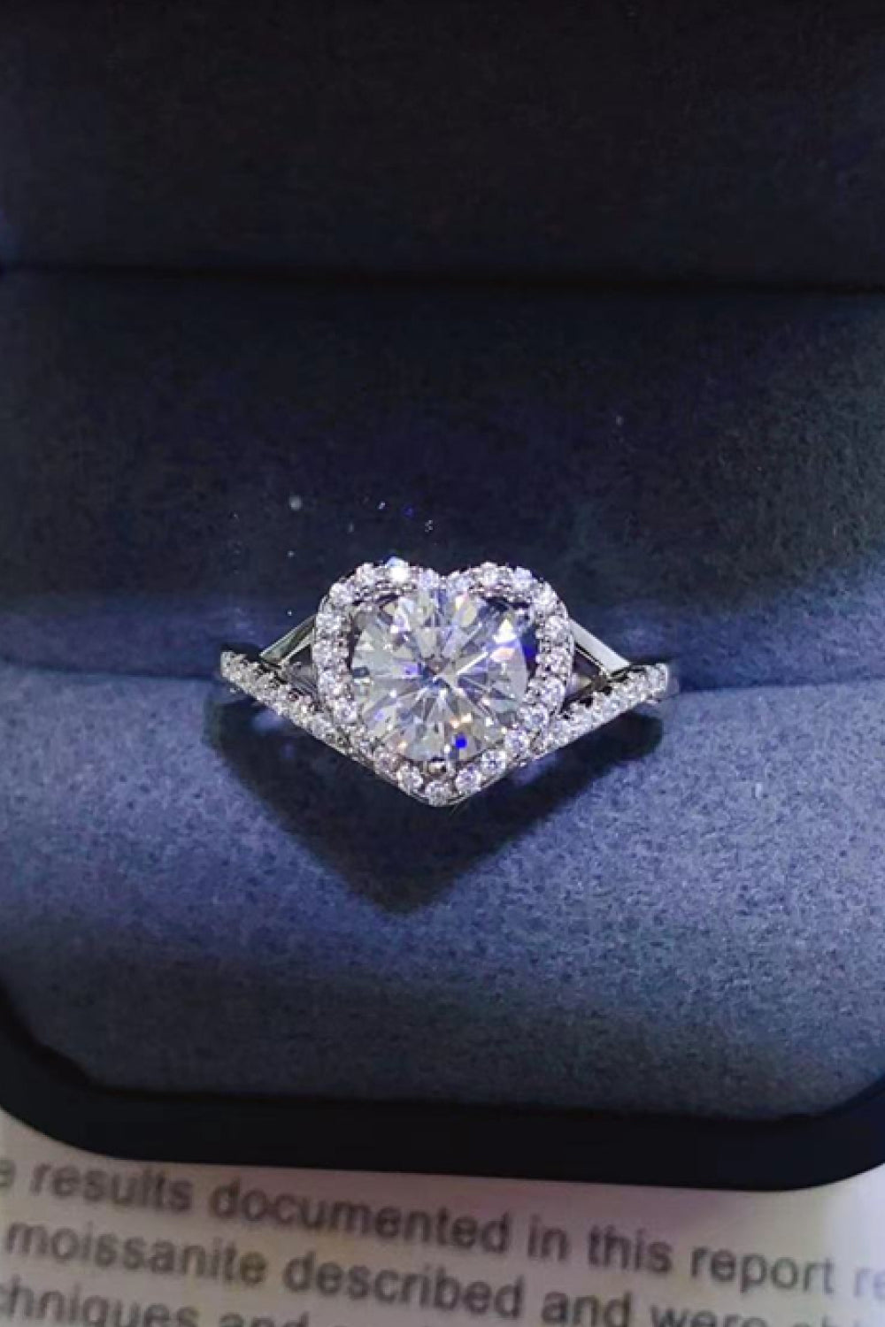 Adored 1 Carat Moissanite 925 Sterling Silver Heart Ring - Charming Charlie