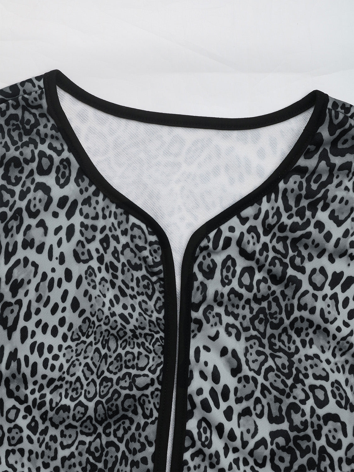 Perfee Leopard Open Front Long Sleeve Jacket - Charming Charlie